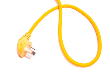 Three pin power plug isolated on white