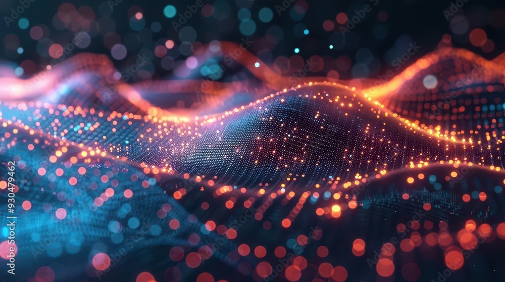 Aufkleber vibrant abstract illustration featuring glowing waves of color, showcasing dynamic patterns and ligh
