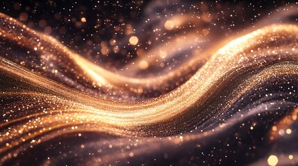 Fototapeta premium Enigmatic Luminous Rose Gold with Sapphire Veins and Sparkles on Deep Black Background