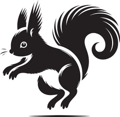Vector illustration of Squirrel Silhouette isolated on white background