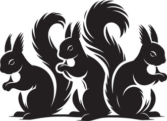 Vector illustration of Squirrel Silhouette isolated on white background