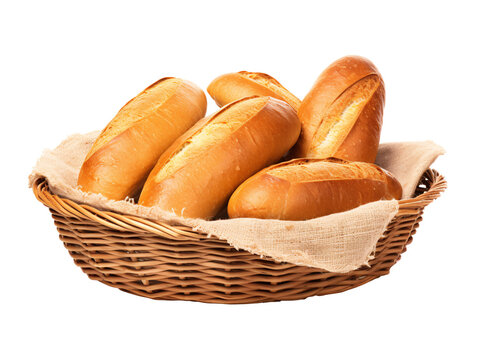 a basket of loaves of bread