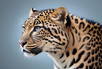 Obraz premium Portrait of Tiger Against Light Background