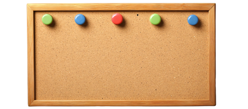 Clear Bulletin Board for Custom Messaging Isolated on Transparent Background