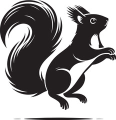 Vector illustration of Squirrel Silhouette isolated on white background