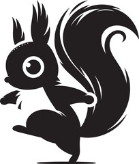 Vector illustration of Squirrel Silhouette isolated on white background