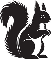 Vector illustration of Squirrel Silhouette isolated on white background