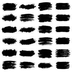 Black brush strokes on a white background form this artwork