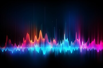 Abstract Equalizer Effect Neon background, music equalizer wave, colorful sound waves background, music frequency wave background, Multicolor music equalizer background, AI Generative