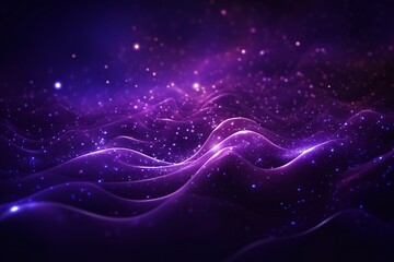 Fototapeta premium Particles Waves Abstract Wallpaper, Digital purple particles wave and light abstract background, Glowing Particles Light Background, futuristic particles wave background, AI Generative