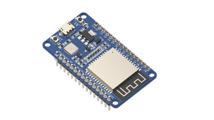 PCB printed circuit board isolated in transparent background PNG