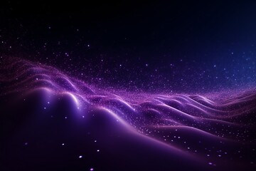 Fototapeta premium Particles Waves Abstract Wallpaper, Digital purple particles wave and light abstract background, Glowing Particles Light Background, futuristic particles wave background, AI Generative