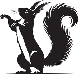 Vector illustration of Squirrel Silhouette isolated on white background