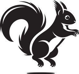Vector illustration of Squirrel Silhouette isolated on white background