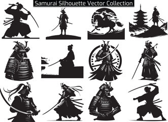 Samurai Silhouette Vector Illustration