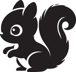 Vector illustration of Squirrel Silhouette isolated on white background