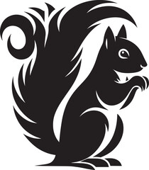 Vector illustration of Squirrel Silhouette isolated on white background