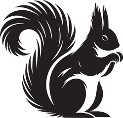 Vector illustration of Squirrel Silhouette isolated on white background