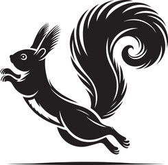 Vector illustration of Squirrel Silhouette isolated on white background