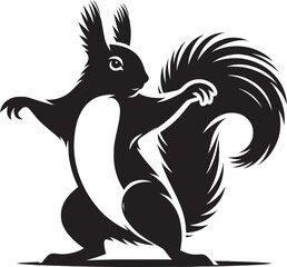 Vector illustration of Squirrel Silhouette isolated on white background