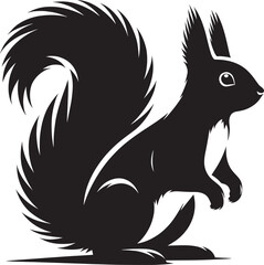 Vector illustration of Squirrel Silhouette isolated on white background