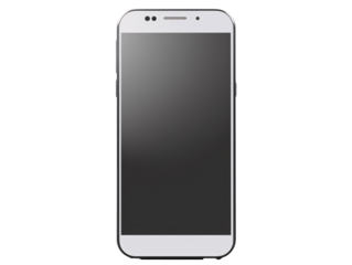 a white cell phone with a black screen