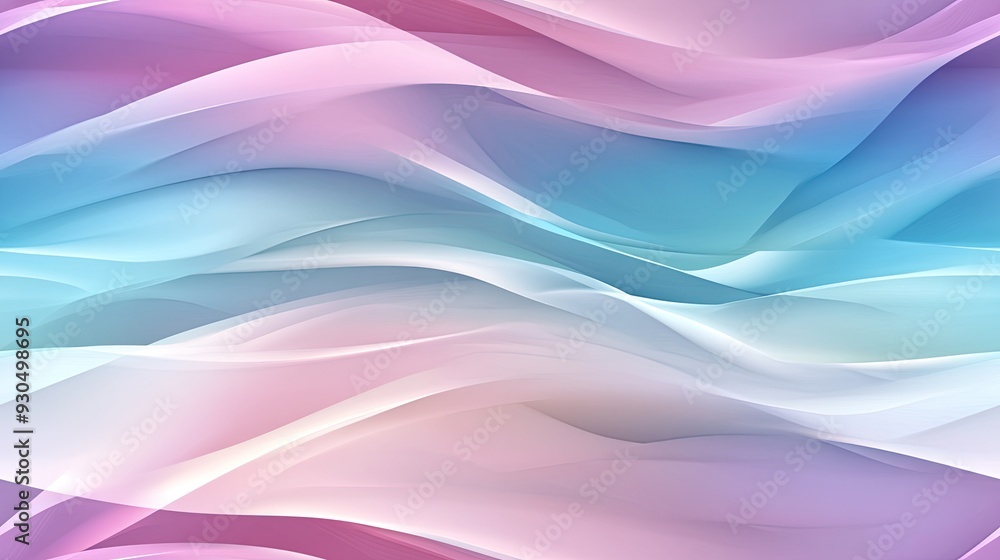 Poster a serene blend of pastel colors forms a soft abstract design with gentle curves, creating a tranquil