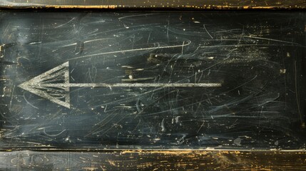 A symbolic arrow on a chalkboard, representing a strategic plan or direction