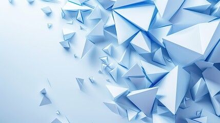 Fototapeta premium Abstract 3D blue triangles background