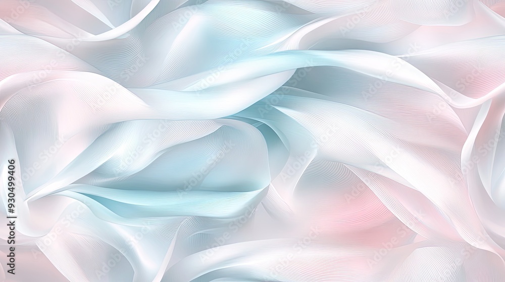 Poster a serene blend of pastel colors forms a soft abstract design with gentle curves, creating a tranquil