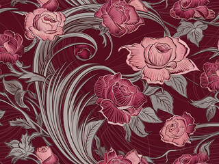 Seamless Background With Roses