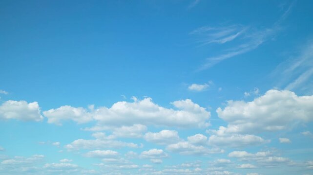 見上げた空に点在する積雲 24fps