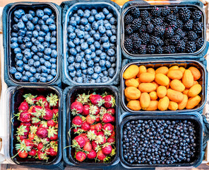 Berries in trays