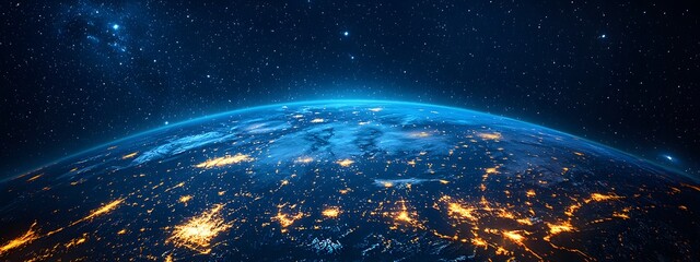 Obraz premium Earth at Night from Space.