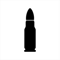 Black pistol bullet silhouette vector illustration design on white background.