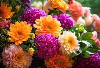 vibrant floral arrangements showcased stunning natural decorative settings enhancing beauty color, bouquet, flower, petal, blossom, decoration, design