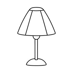 table lamp line art vector illustration.