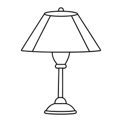 table lamp line art vector illustration.