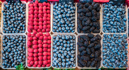 Berries in trays