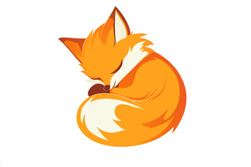 Cute baby fox logo isolated on white background