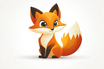 Obraz premium Cute baby fox logo isolated on white background