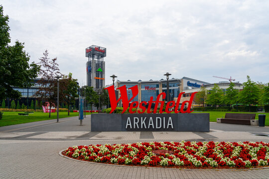 Warsaw, Poland - July 28, 2024: Westfield Arkadia shopping centre in Warsaw, Poland. Westfield Arkadia is the largest shopping complex in Central Europe. 