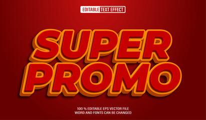 Obraz premium Editable 3d text style effect - Super Promo text effect Template