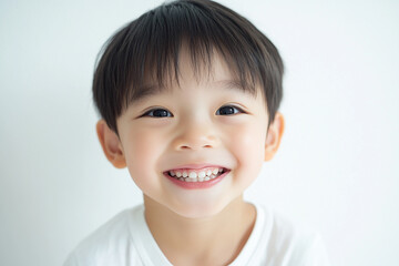 Child positive smile, happy and joyful kid, happy children's day