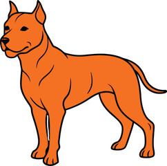 Pitbull dog vector art illustration design