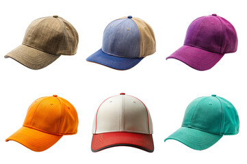 Side View of Hat Cap with Clipping Path on Transparent Background – PNG Format