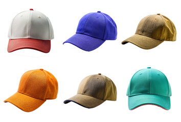 Side View of Hat Cap with Clipping Path on Transparent Background – PNG Format