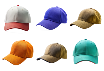 Side View of Hat Cap with Clipping Path on Transparent Background – PNG Format