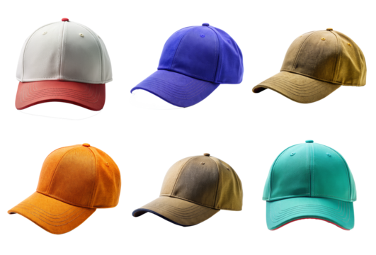 Side View of Hat Cap with Clipping Path on Transparent Background – PNG Format