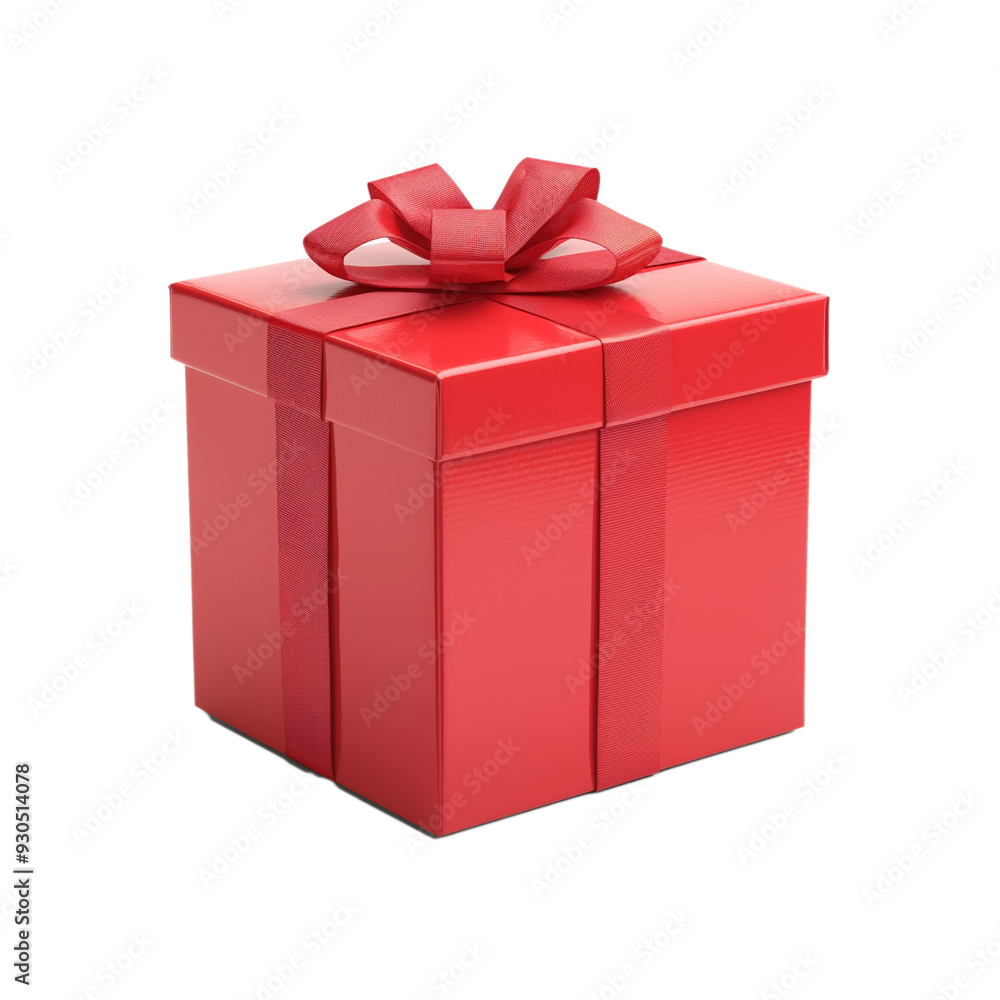 Poster Bright gift box isolated on a transparent background 